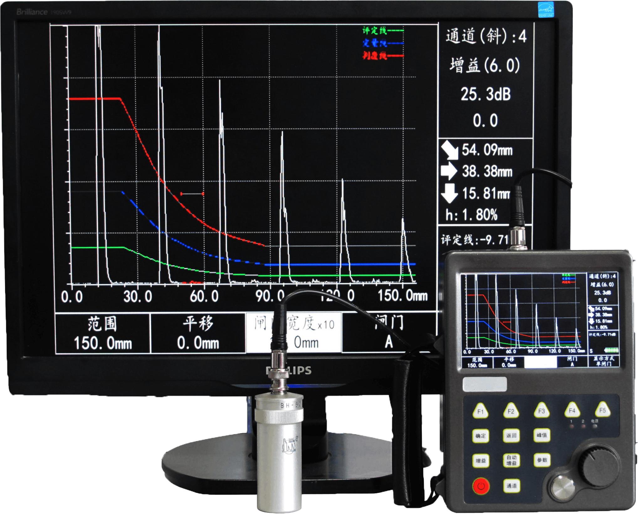 超声波探伤测厚一体机实物图