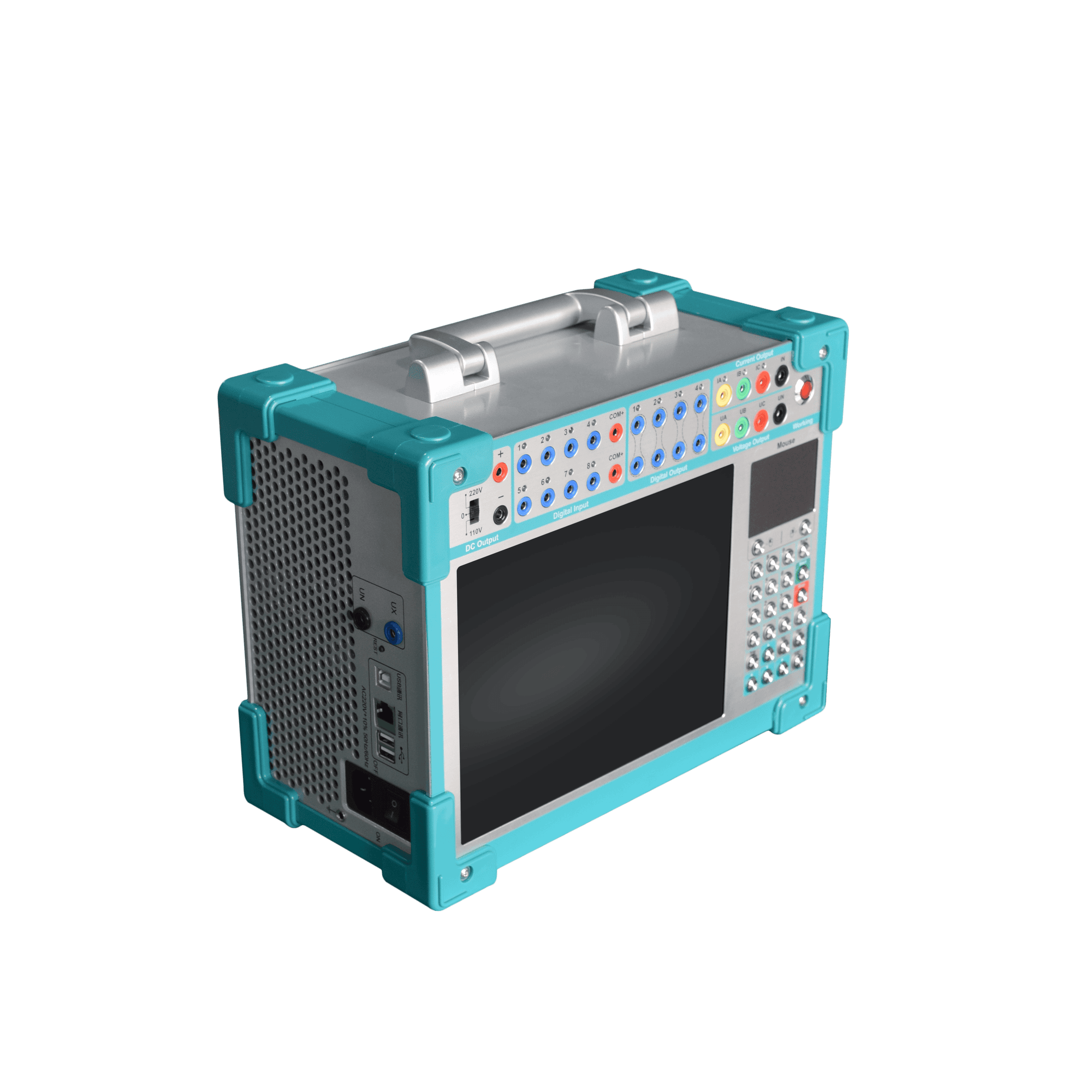 微机继电保护测试仪左侧面